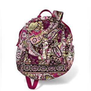 Vera Bradley Floral Patterned Backpack - Pink and Green